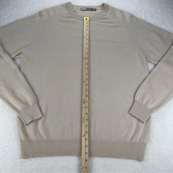 Raffi 100% Pure Cashmere Crewneck Sweater Mens Size L Beige Long Sleeve Luxury - Picture 9 of 11